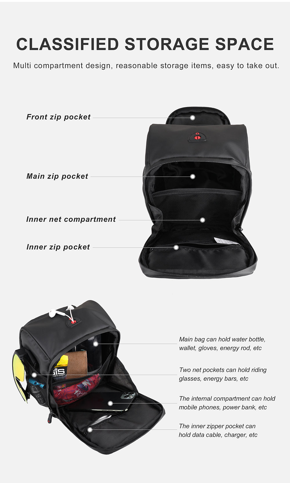 Front Handlebar Polyester Bag-L