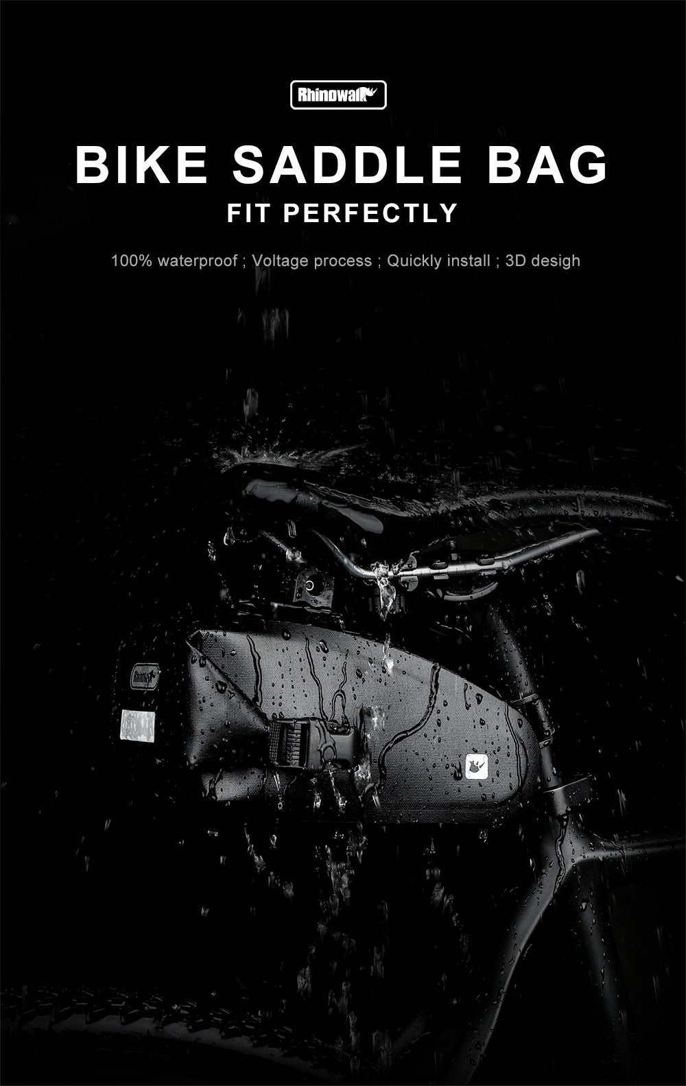 Waterproof 1.2 Liter Bike Saddle Bag with Mounting