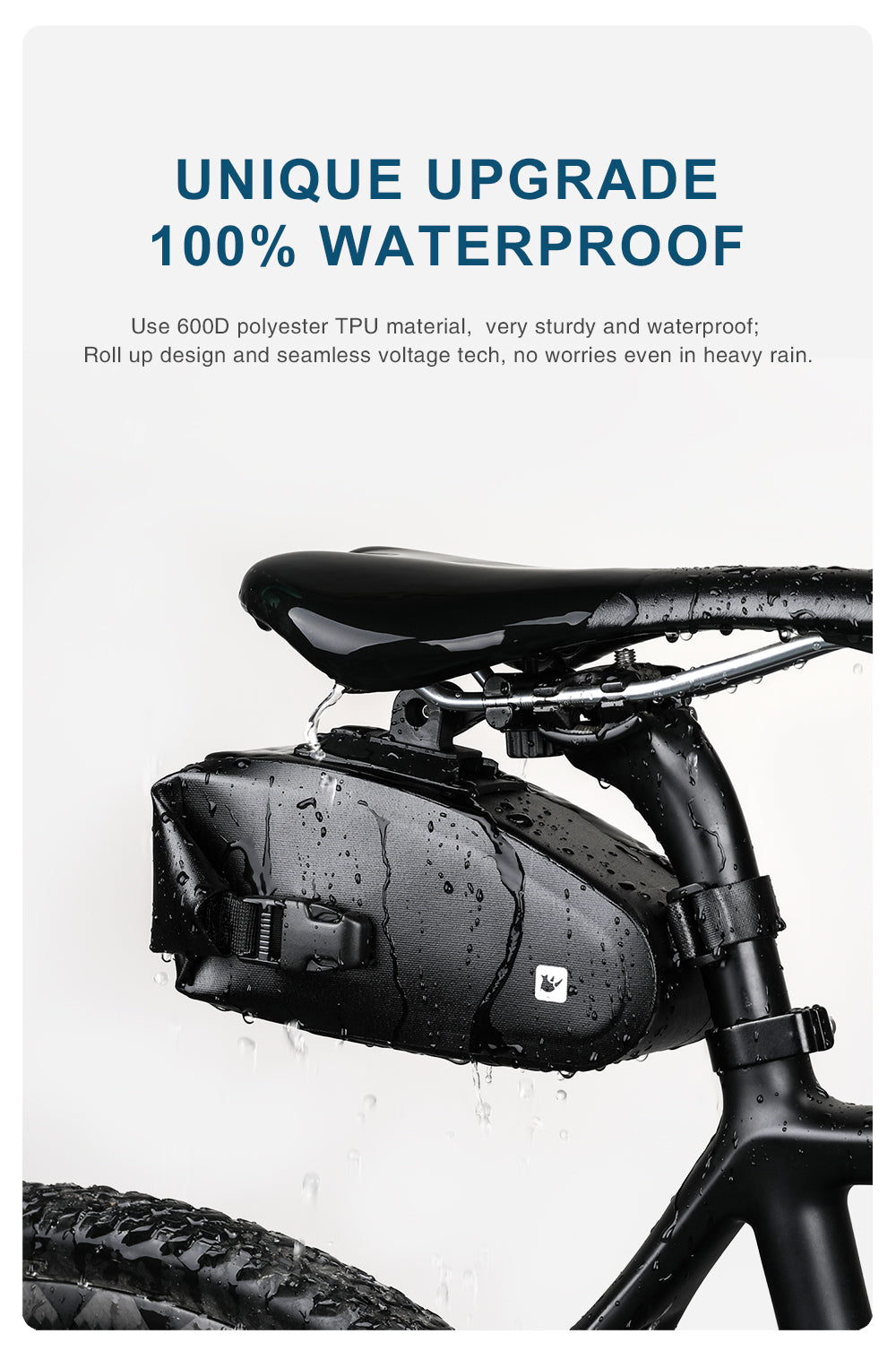 Waterproof 1.2 Liter Bike Saddle Bag with Mounting