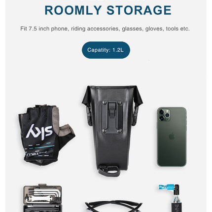 Waterproof 1.2 Liter Bike Saddle Bag with Mounting