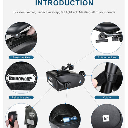 Waterproof 1.2 Liter Bike Saddle Bag with Mounting