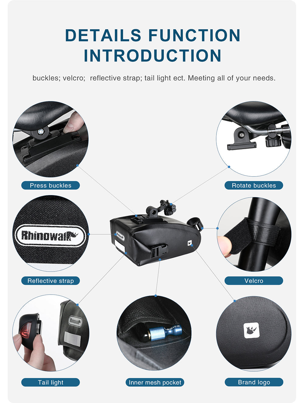 Waterproof 1.2 Liter Bike Saddle Bag with Mounting