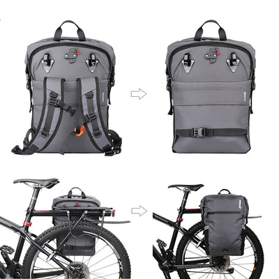 24L Bike Pannier Bag Backpack