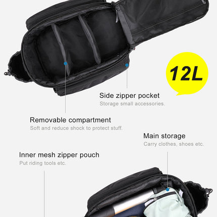 12 Liter Rear Rack Cargo Trunk Storage Bag