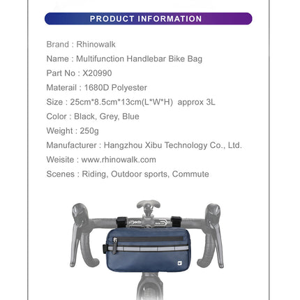 3 Liter Bike Handlebar Bag Front Bag