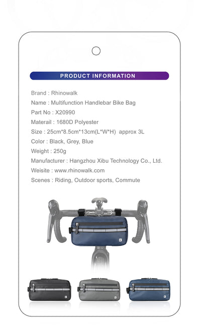 3 Liter Bike Handlebar Bag Front Bag