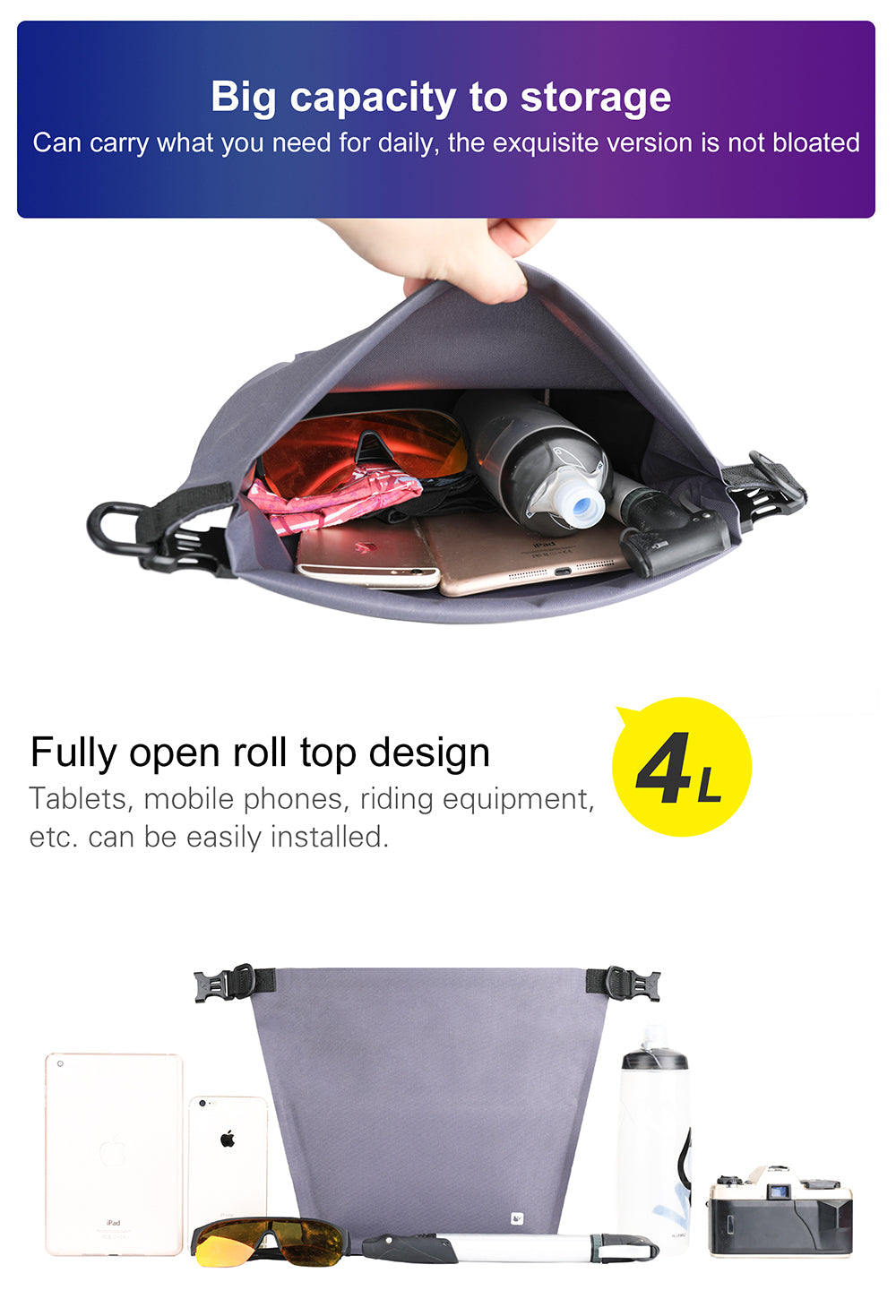 Insulated TPU Handlebar Bag