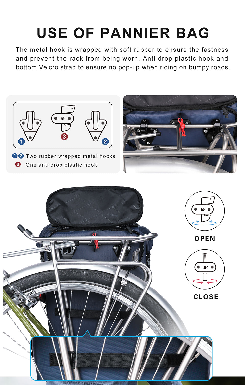 20 Liter Bicycle Urban Commute Pannier Bag