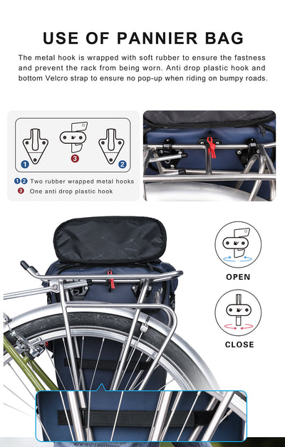 20 Liter Bicycle Urban Commute Pannier Bag