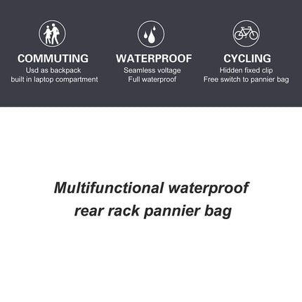 27 Liter Bike Waterproof Panniers Backpack