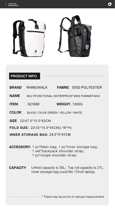 Rhinowalk MTB Waterproof Bikepacking