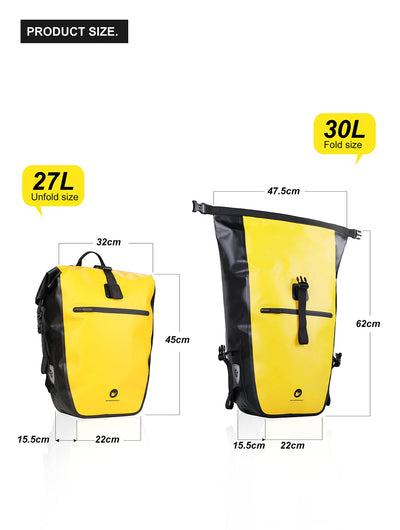 27 Liter Bike Waterproof Panniers Backpack