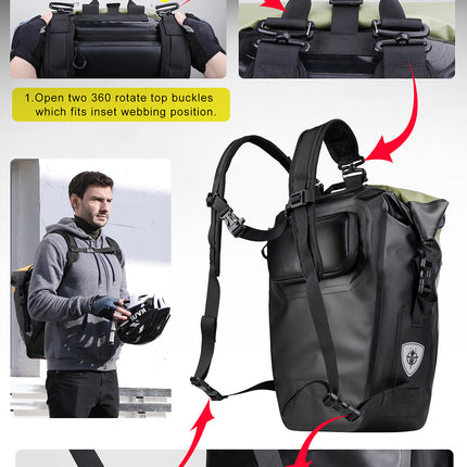 27 Liter Bike Waterproof Panniers Backpack