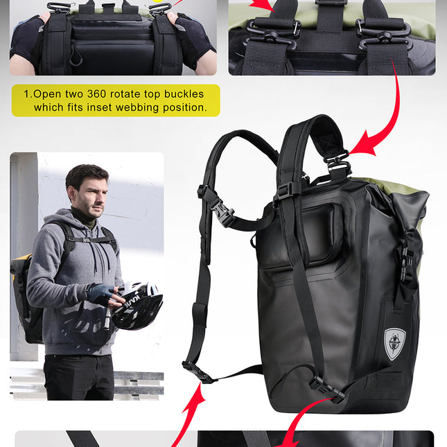 27 Liter Bike Waterproof Panniers Backpack