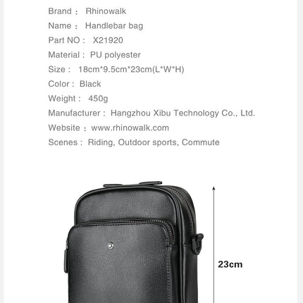 Water Resistant PU Handlebar Bag