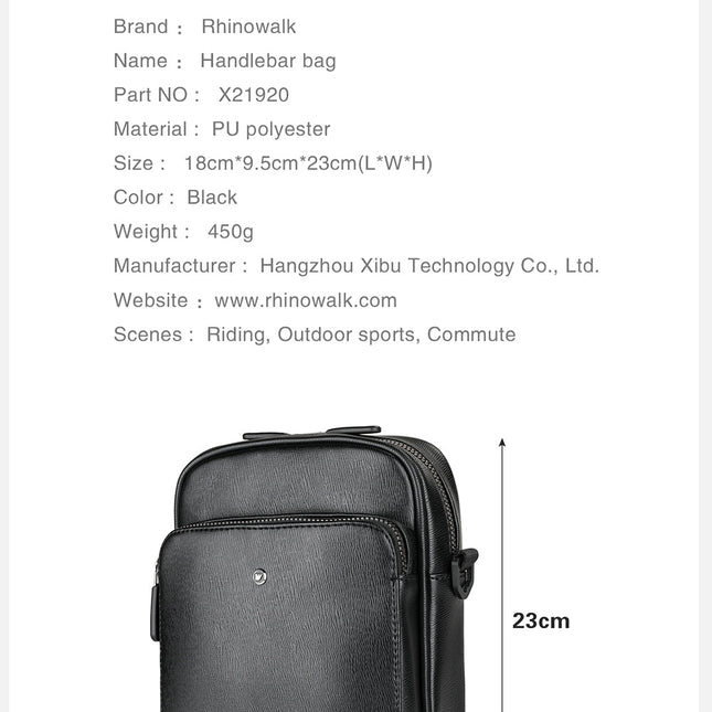 Water Resistant PU Handlebar Bag