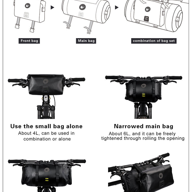 12 Liter 2-piece Handlebar Roll Pack - includes 5 spacers