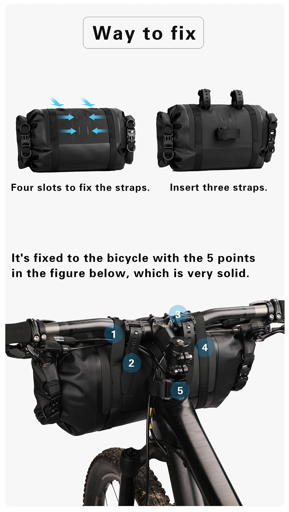 12 Liter 2-piece Handlebar Roll Pack - includes 5 spacers