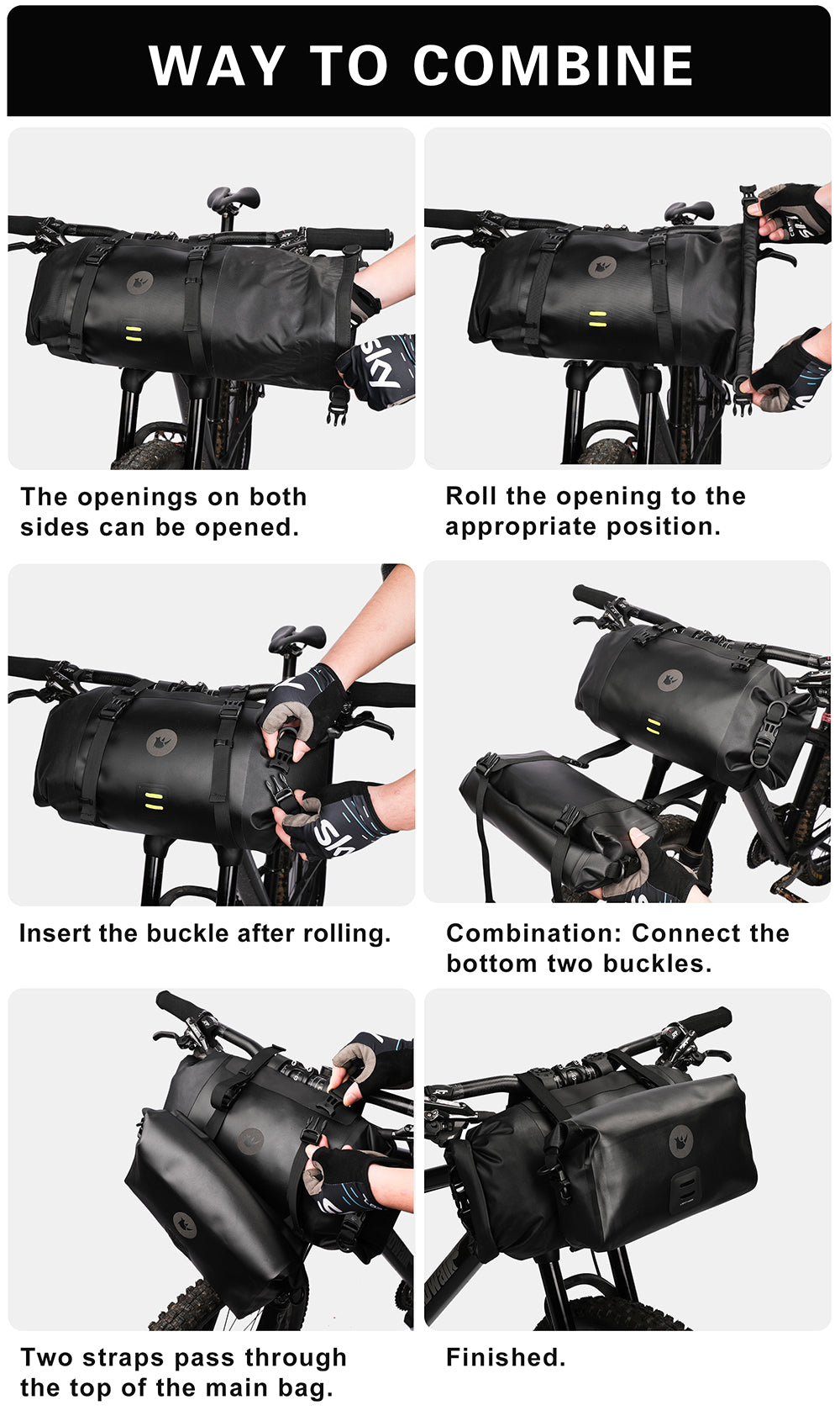 12 Liter 2-piece Handlebar Roll Pack - includes 5 spacers