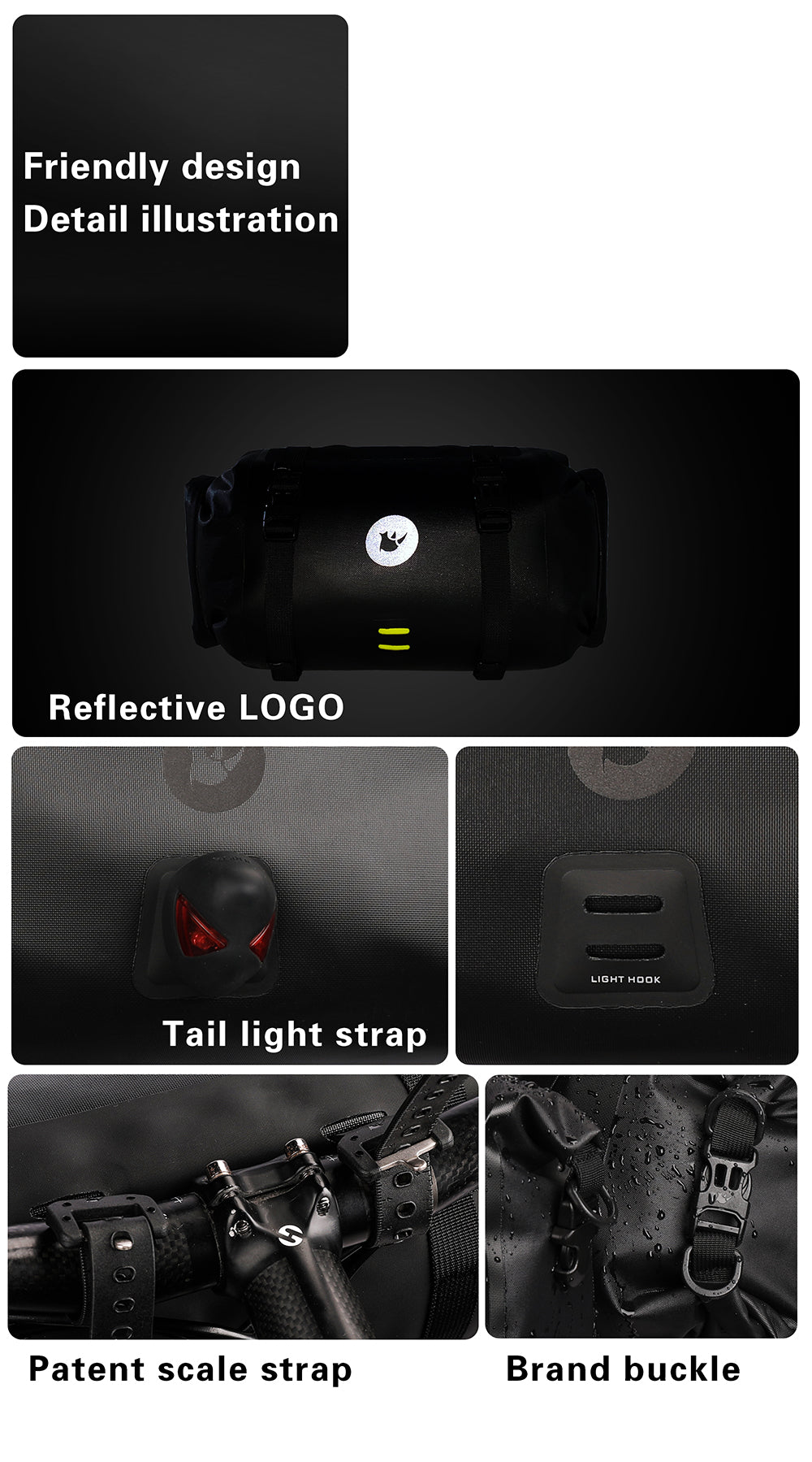 12 Liter 2-piece Handlebar Roll Pack - includes 5 spacers