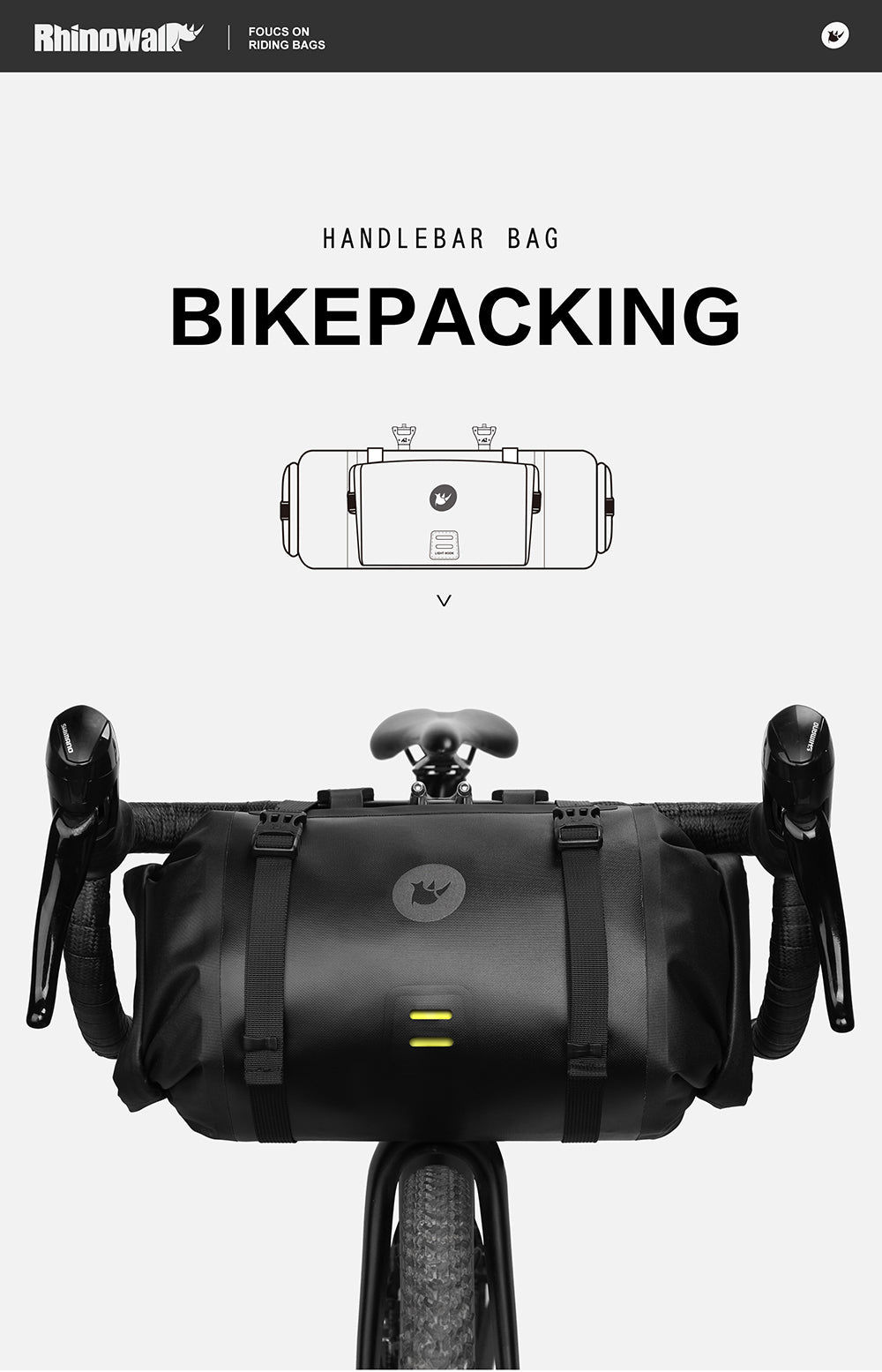 12 Liter 2-piece Handlebar Roll Pack - includes 5 spacers