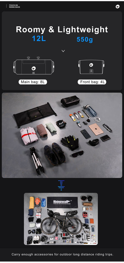 12 Liter 2-piece Handlebar Roll Pack - includes 5 spacers