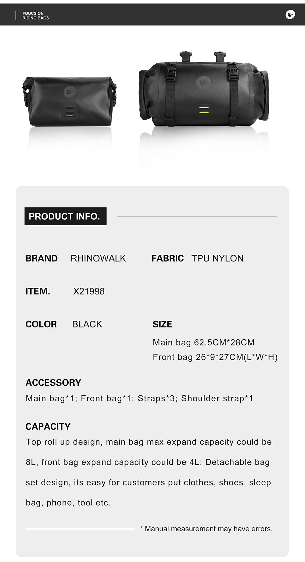 Rhinowalk MTB Waterproof Bikepacking