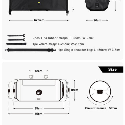 12 Liter 2-piece Handlebar Roll Pack - includes 5 spacers