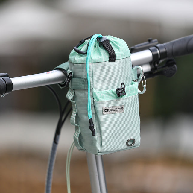 Mint Mojito bike bottle bag mounted on a bicycle