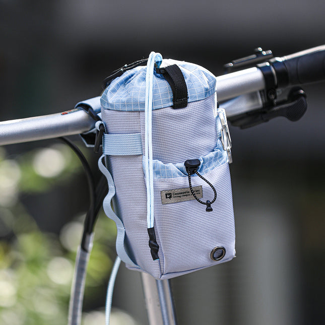 Soda Sky bike bottle bag mounted on a bicycle
