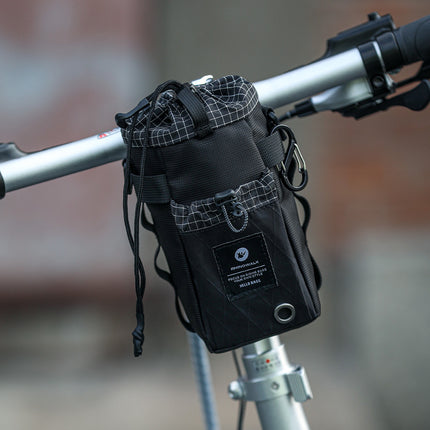 Black BCT0214 bike bottle bag mounted on a bicycle