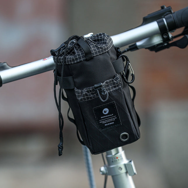 Black BCT0214 bike bottle bag mounted on a bicycle