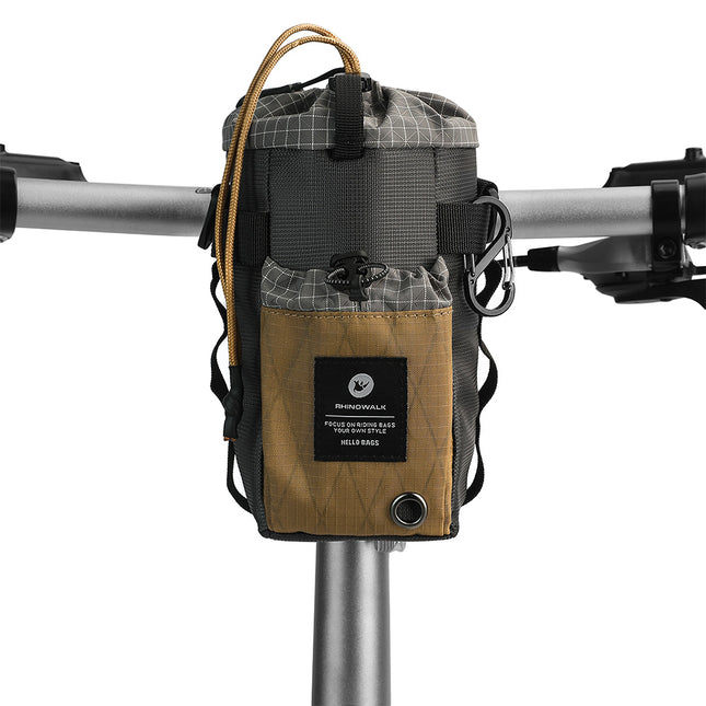 Gray and Brown Rhinowalk BCT0214 1L insulated bike bottle bag