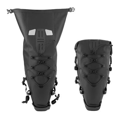 BGY0059 11L bike saddle bag shown fully extended and rolled down