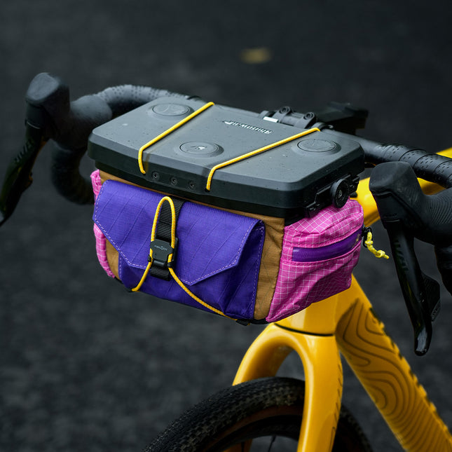 Rhinowalk Space Station modular handlebar bag mounted on a bicycle - lifestyle view 1
