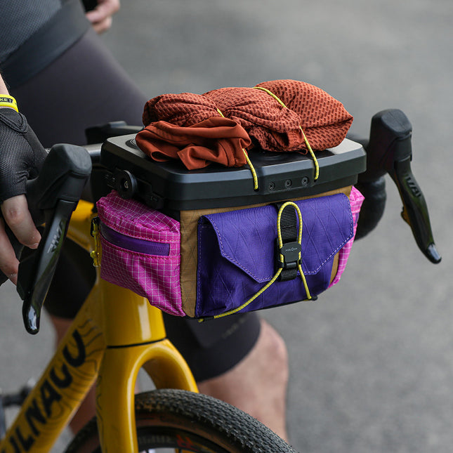 Rhinowalk Space Station modular handlebar bag mounted on a bicycle - lifestyle view 2