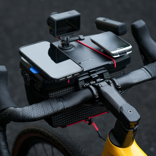 Rhinowalk Space Station modular handlebar bag mounted on a bicycle - lifestyle view 4