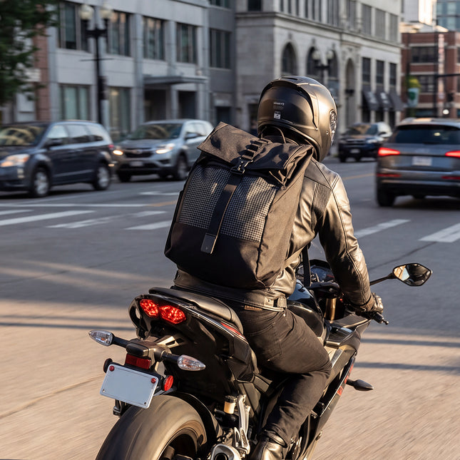 Rhinowalk MBB3001 motorcycle helmet backpack riding scene 8