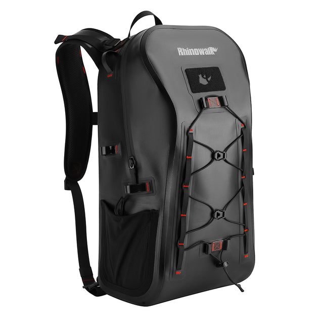 Black Rhinowalk 26L waterproof motorcycle backpack and tail bag product view 1