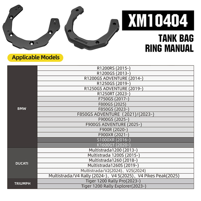 Rhinowalk MJX2011 XM10404 magnetic adapter fitment chart