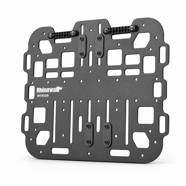 Rhinowalk MTR008 black aluminum motorcycle side rack expansion plate