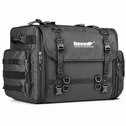 Rhinowalk MTR4080 expandable 60L to 80L motorcycle tail bag in black