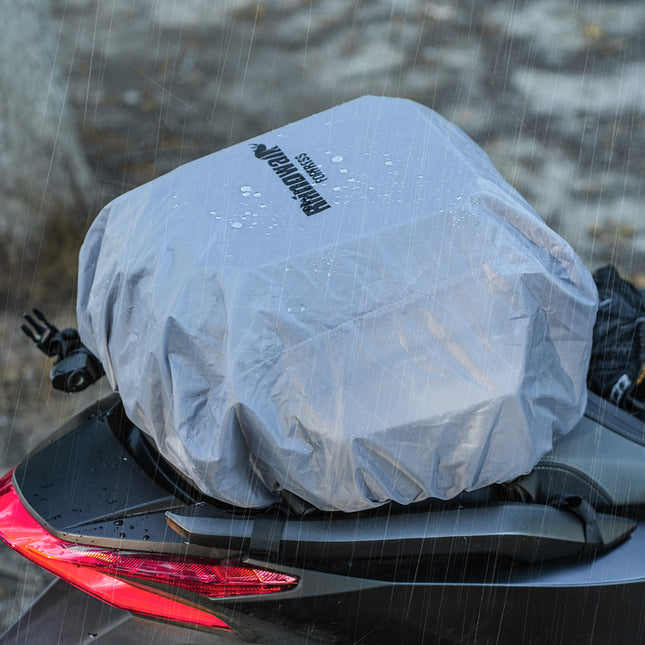Carbon Black MFT2310 new version rain cover on a motorcycle