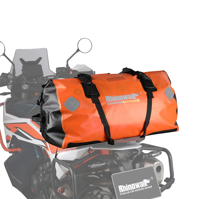 Orange MT20650 waterproof motorcycle luggage side view