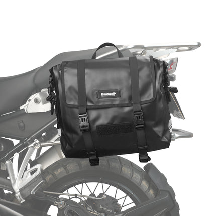 Black Rhinowalk MTR2030 15L waterproof motorcycle side bag installed