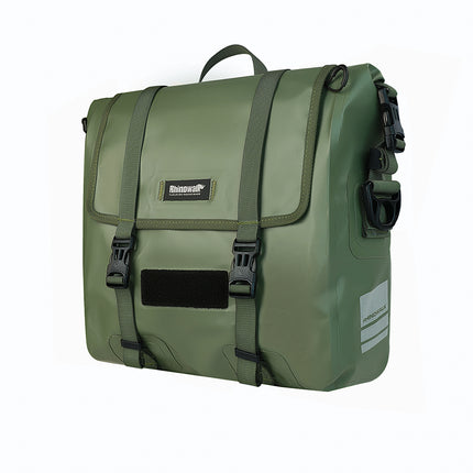 Green MTR2030 motorcycle side bag angled product view