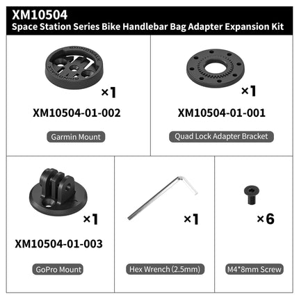 XM10504 Garmin / Quad Lock / GoPro Expansion Kit — kit contents