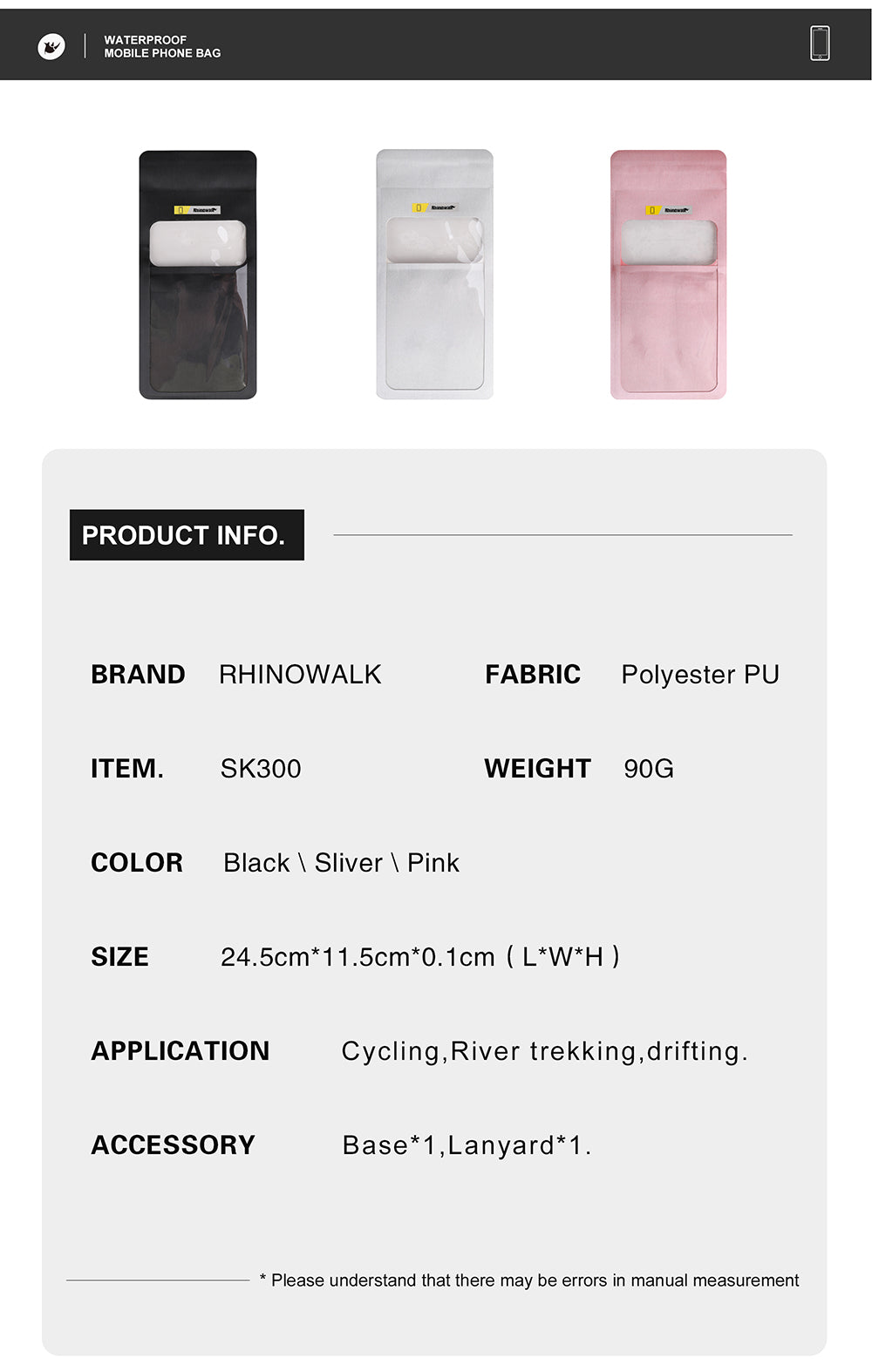 Waterproof Pouch Pouch Max 7.2''