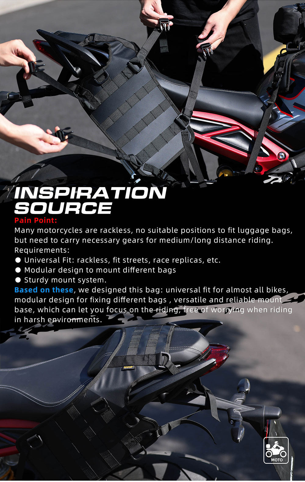 Universal Saddle Bag Mounting Base