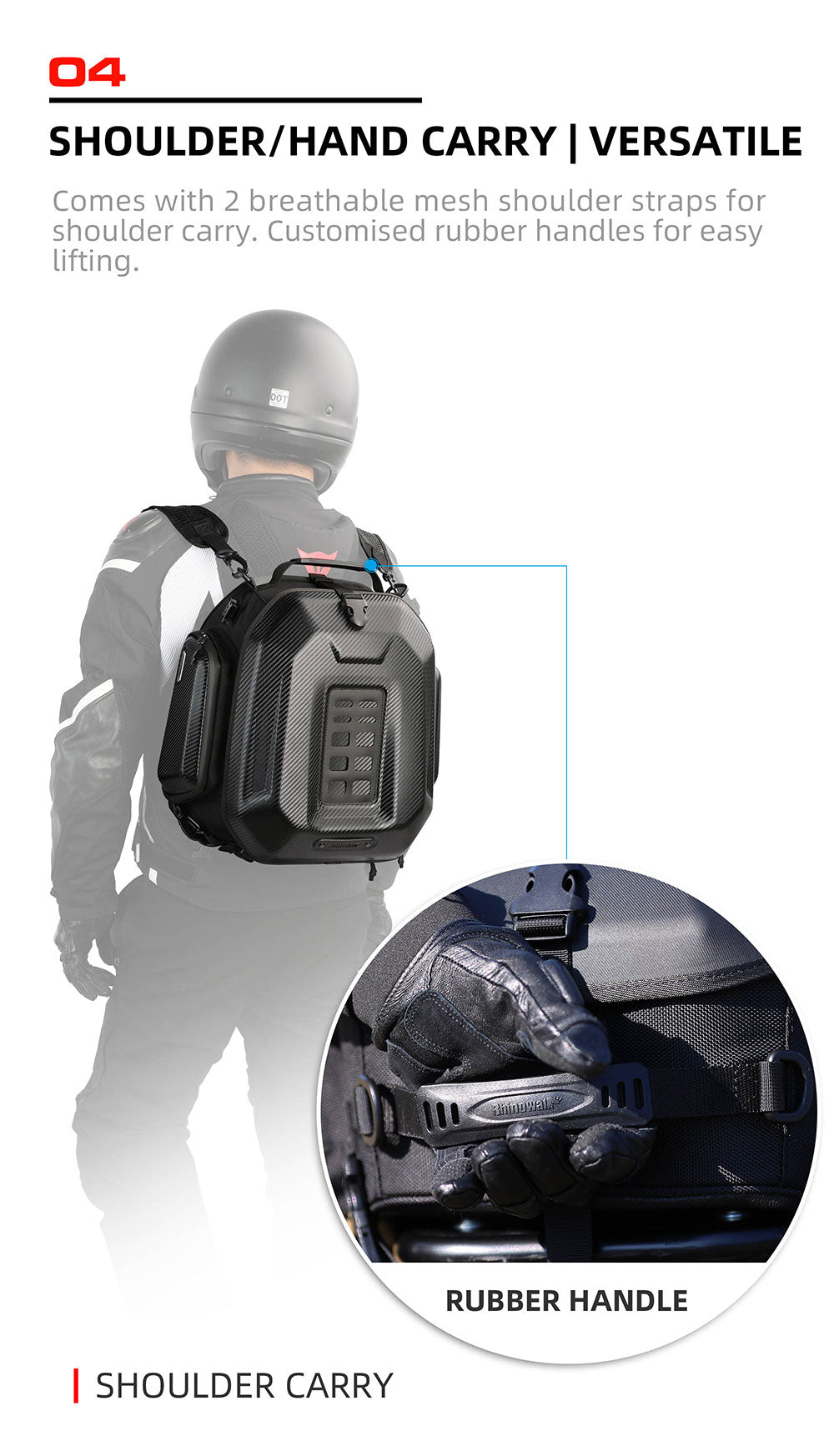 23L-35L Hard Shell Tail Bag with Expandable – Rhinowalk